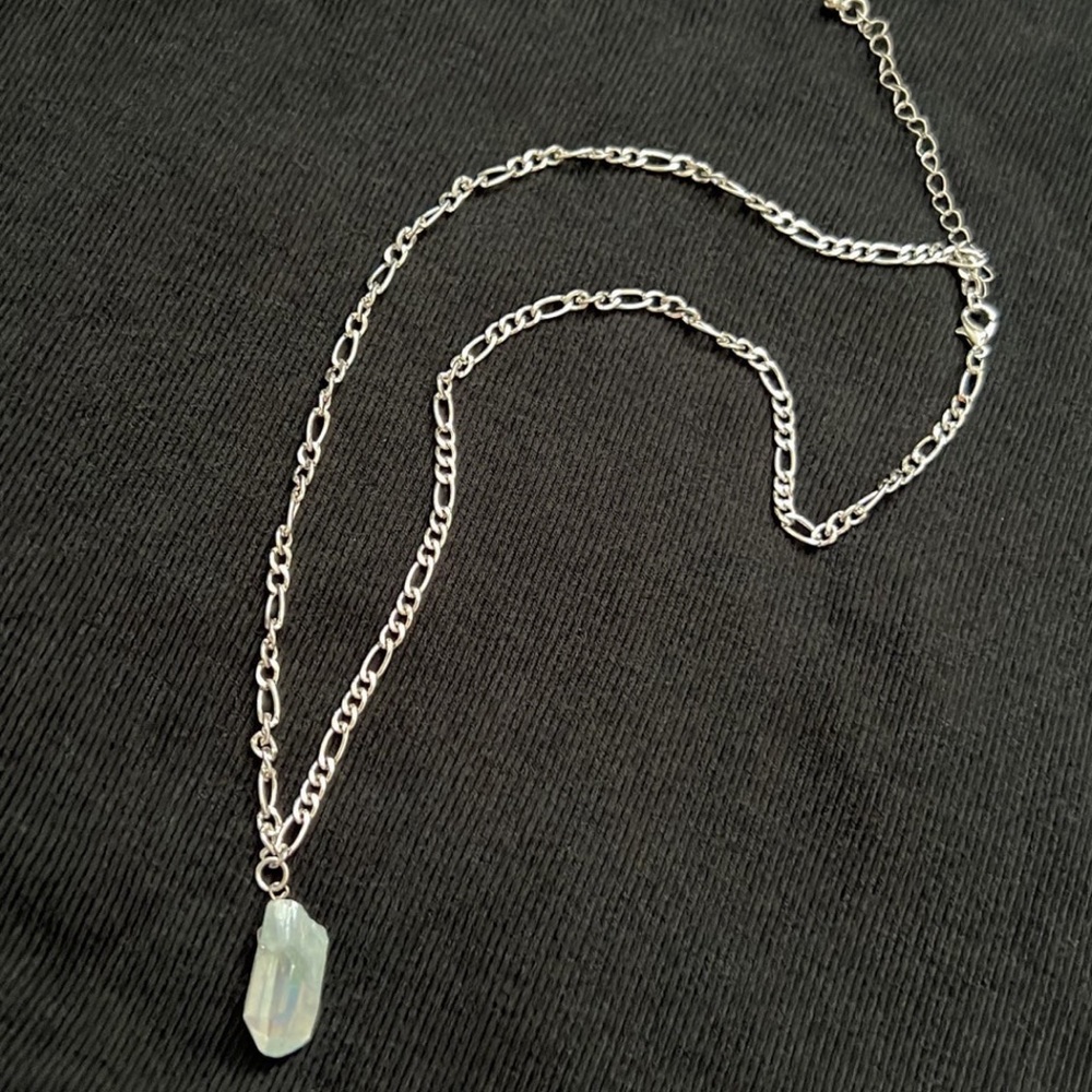 Silver Iridescent Crystal Necklace